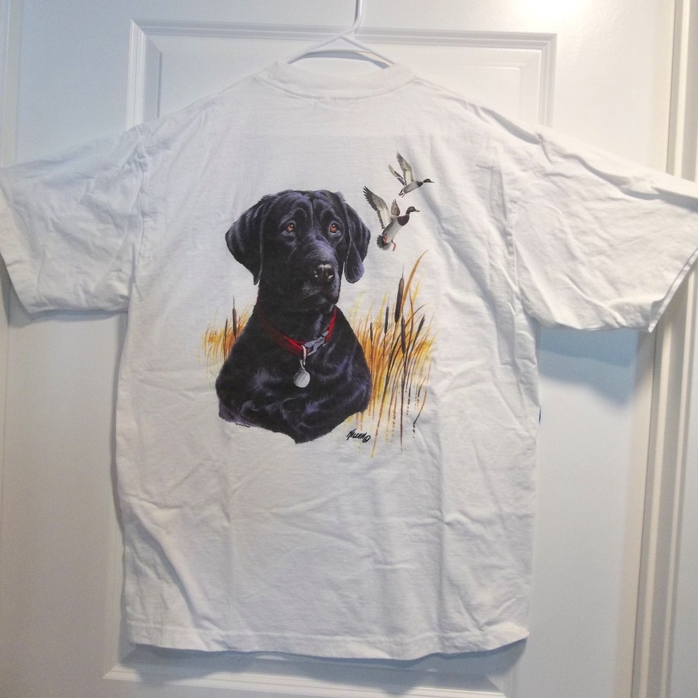 Black Labrador Dog T-shirt Vintage XL